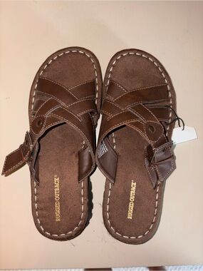 Rugged Outback Brown Leather Women’s Sandals